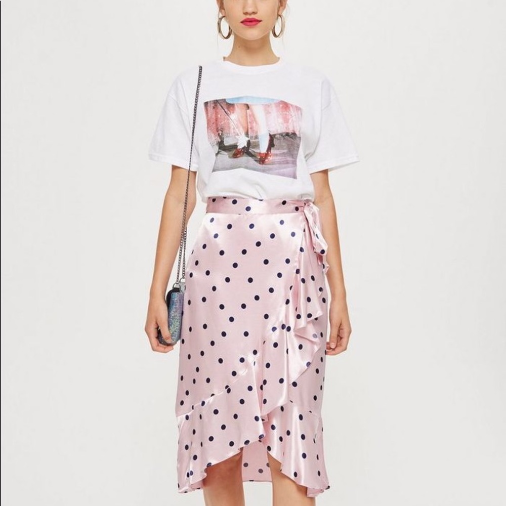NWT Topshop midi silk skirt